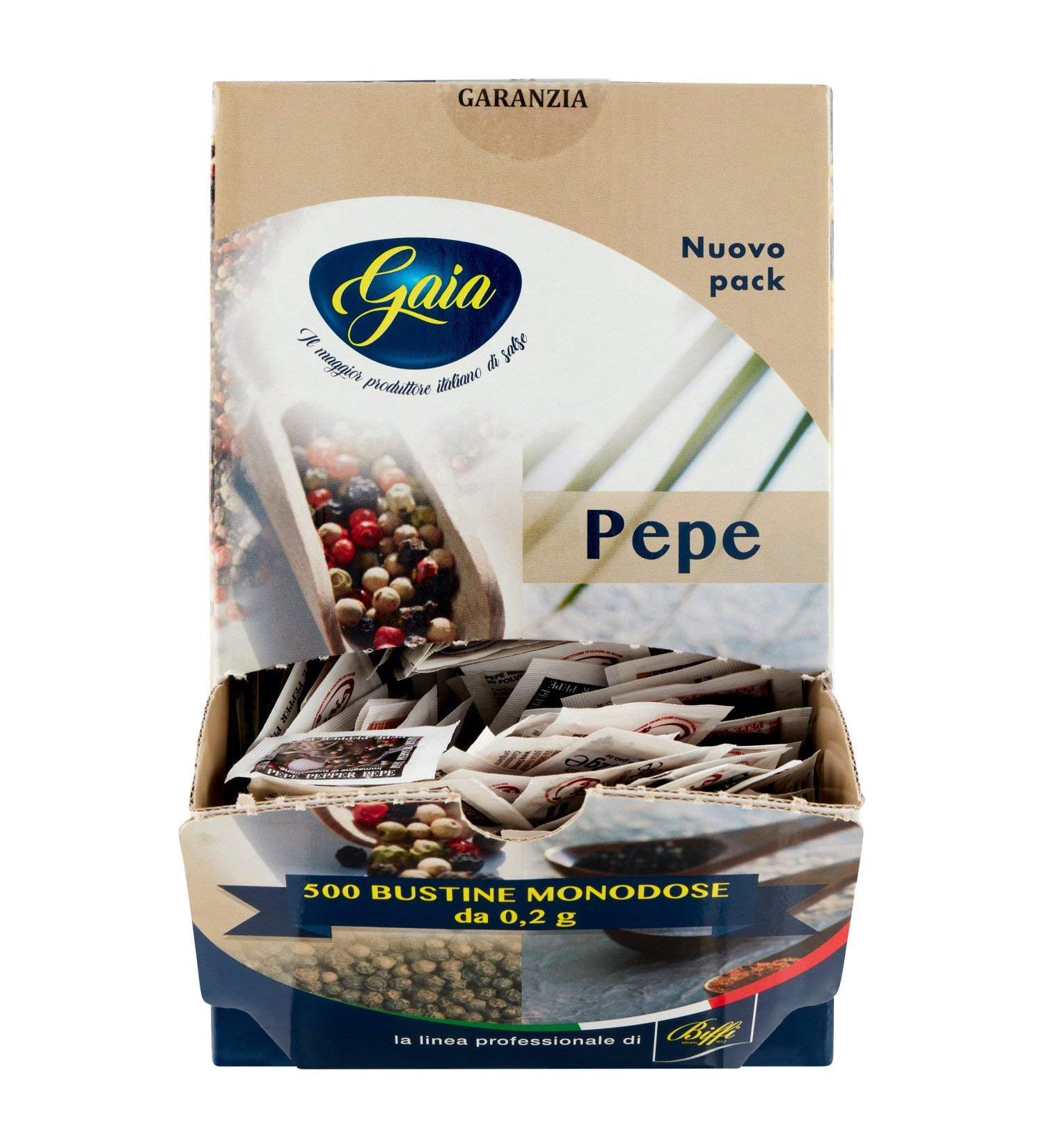 Gaia pepe nero confezione da 500 bustine 0.2 grammi ciascuna (1000043327) - Buy Online on SooperMarket.com