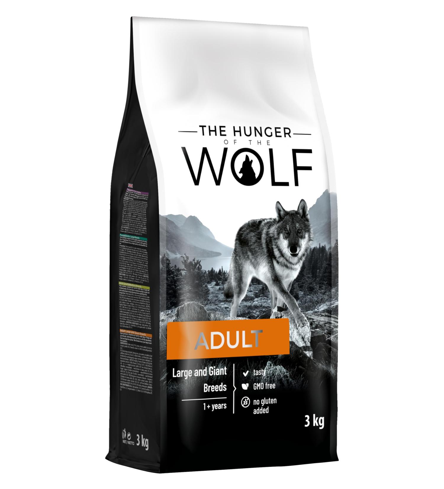 Hunger of the Wolf Dog Food for Large Breeds - 3kg Dry Chicken Formula for Joint Health | Adult Dogs - Buy Online on SooperMarket.com