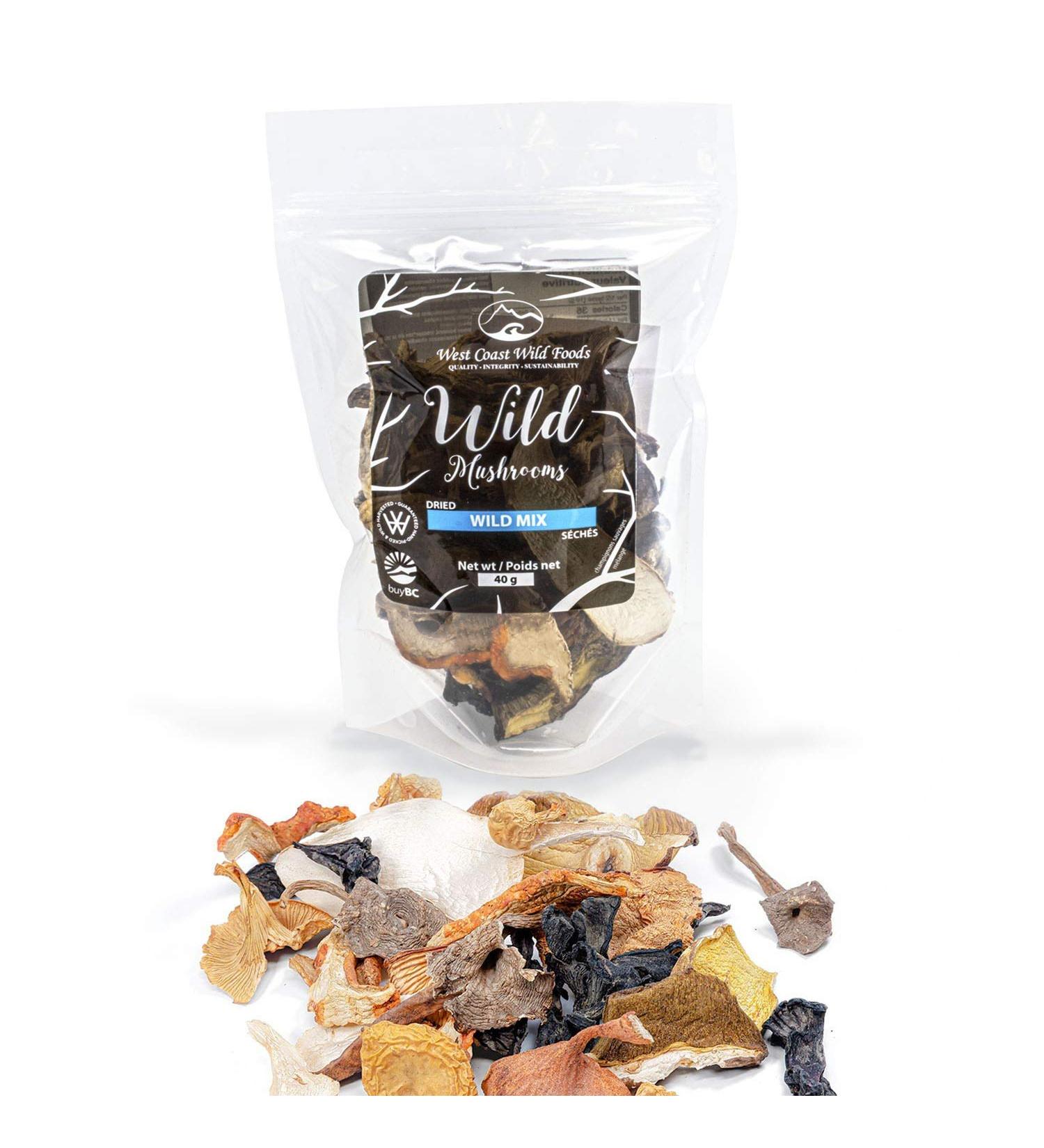 West Coast Wild Foods  Dried Wild Mushrooms (Mix 1oz - 28g) Mix 1 Ounce - 28g - Buy Online on SooperMarket.com
