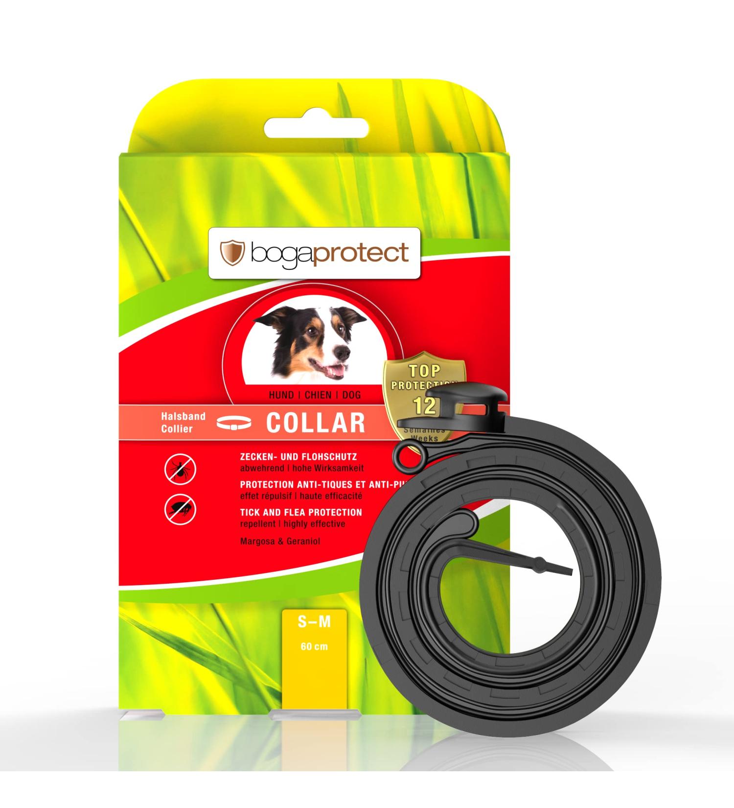 Bogaprotect Collar - Natural Flea & Tick Collar for Dogs | 12 Weeks Protection | 100% Organic Ingredients - Size S-M (60cm) - Buy Online on SooperMarket.com