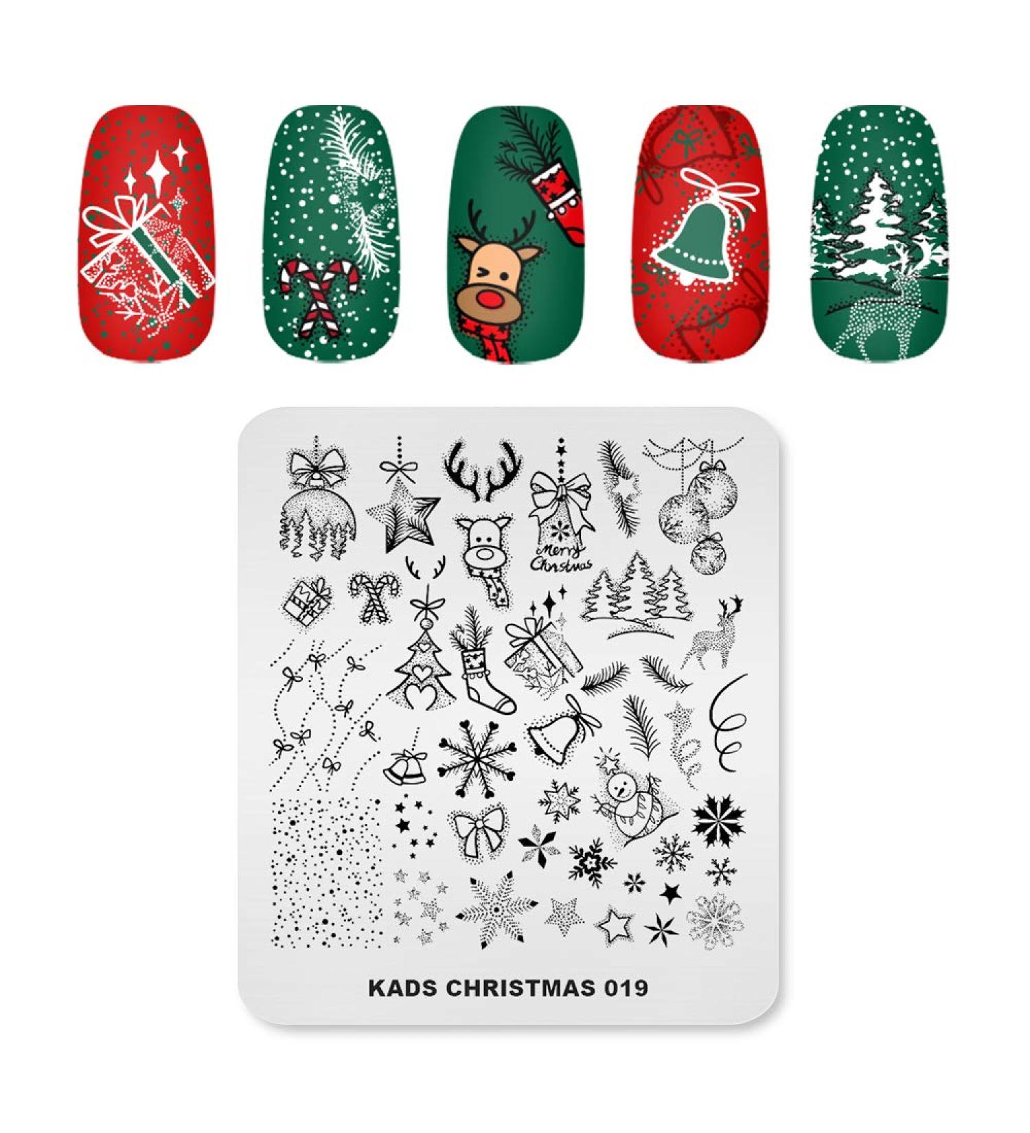 Alexnailart Nail Stamping Plate Christmas Halloween (CHRISTMAS 019) - Manicure Templates for Festive Nail Art - Buy Online on SooperMarket.com