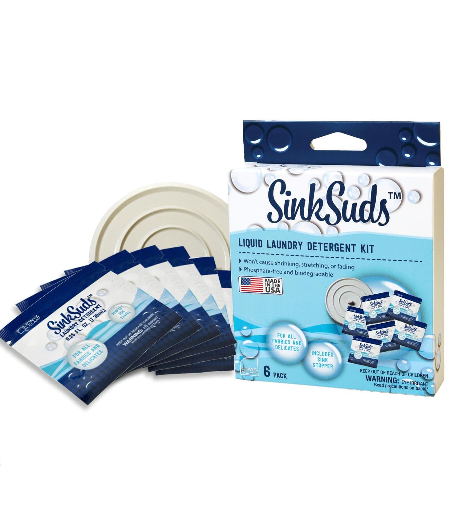 Travel Laundry Detergent Liquid Soap + Odor Eliminator - TSA Compliant 6 Sink Packets for All Fabrics Delicates Safe Compact & Convenient | Buy Online - Buy Online on SooperMarket.com