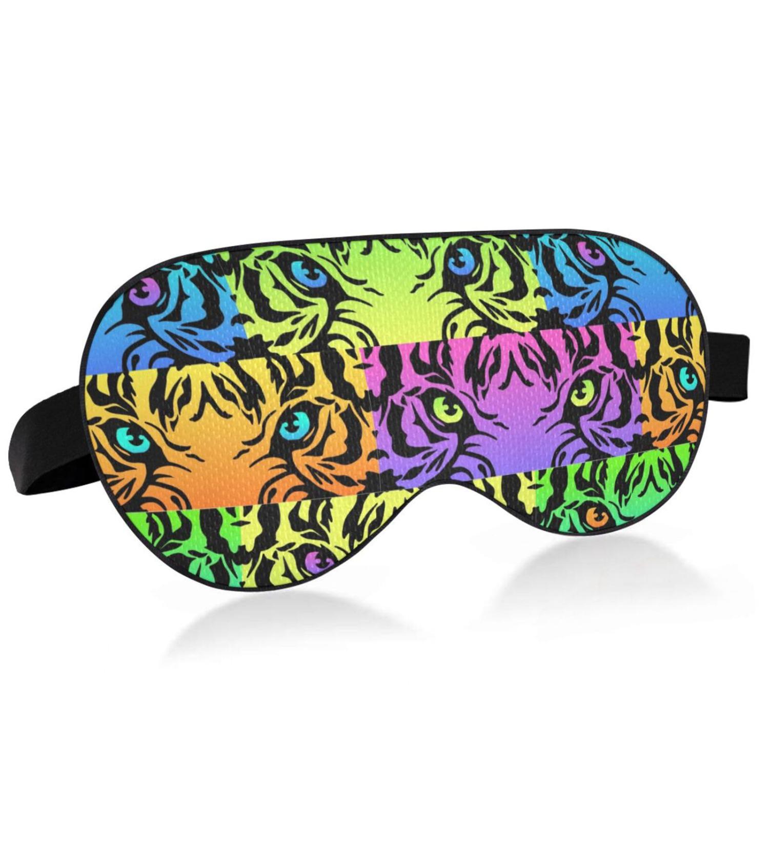 Haskirky Light Blocking Eye Mask for Men and Women - Breathable, Adjustable, Suitable for Travel, Yoga, Meditation - Comfortable Office deep Sleep Mask - Neon Tiger Eyes - Buy Online on SooperMarket.com