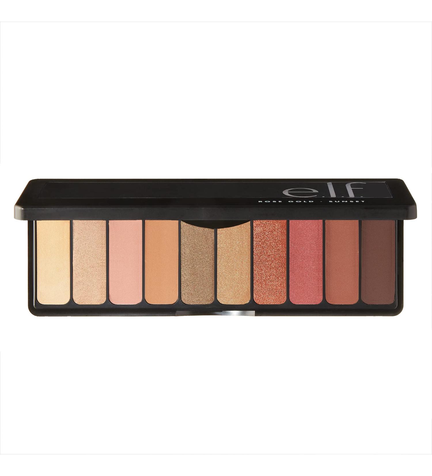 e.l.f. Cosmetics Rose Gold Eyeshadow Palette - Shimmer & Matte Finishes - 10 Pan Palette for Multidimensional Eye Looks - Define and Highlight Eyes - Sunset 0.42 Ounce - Buy Online on SooperMarket.com