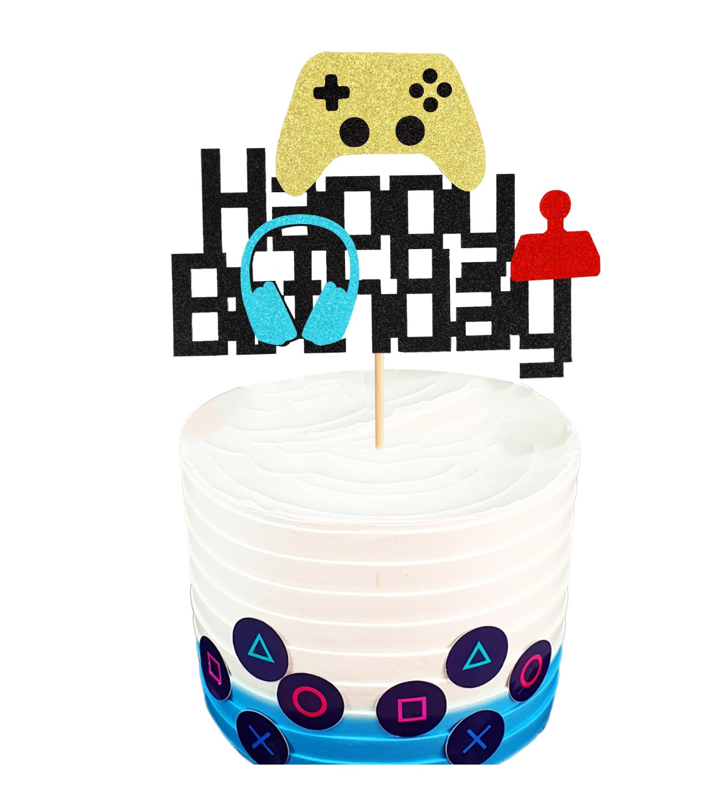 Arthsdite 1Pc Video Game Happy Birthday Cake Topper Video Game Cake Pick Game On Controllers GamePad Cake Decoration for Game Theme Baby Shower Kids Boys Girls Birthday Party Supplies - Buy Online on SooperMarket.com