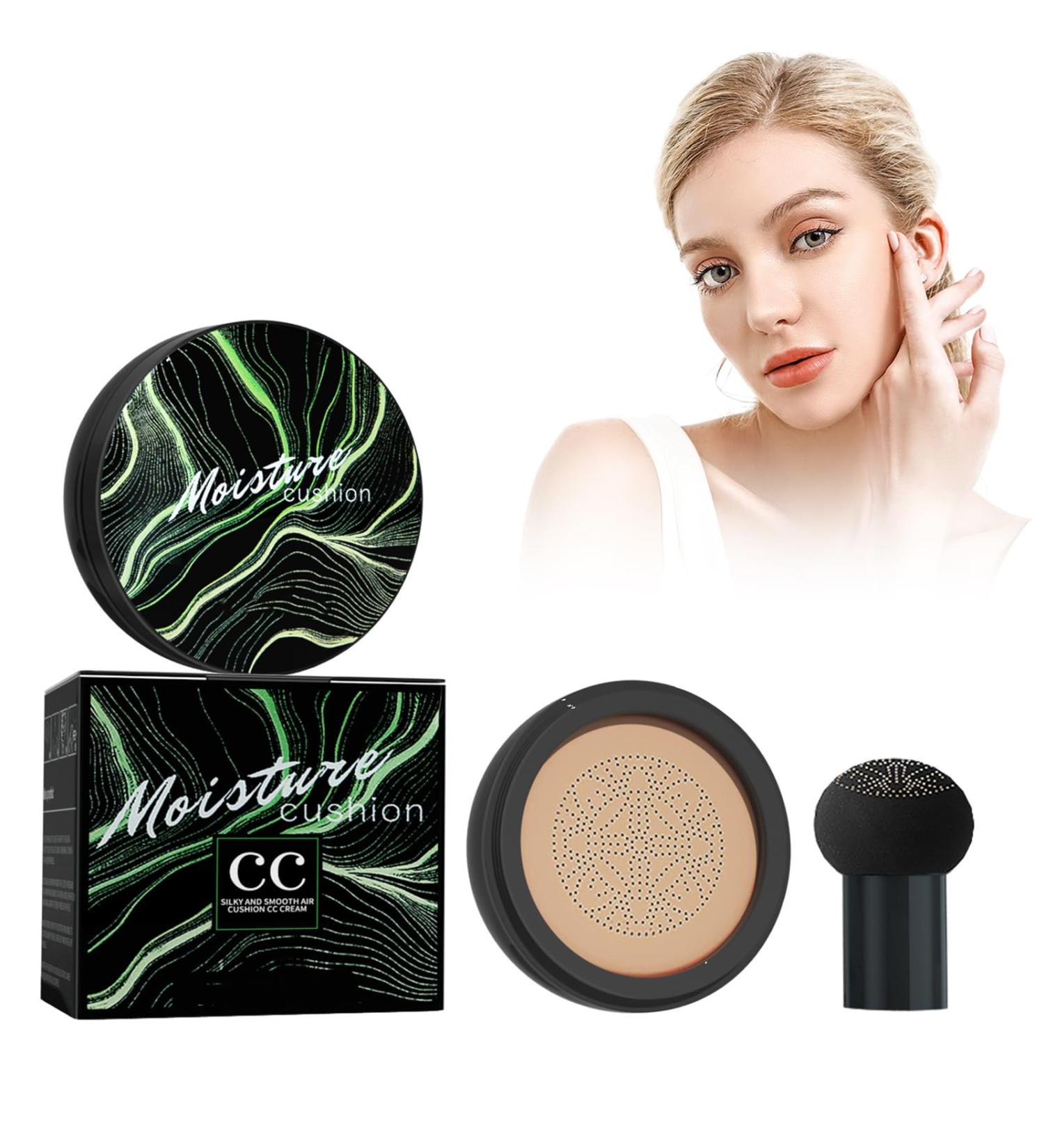 Nmbol CC Cream Mushroom Head Air Cushion Liquid Foundation Concealer Cover Make Up Concealer for Face and Neck Long-Lasting Even Skin Colour Make-Up Foundation Natural - Buy Online on SooperMarket.com