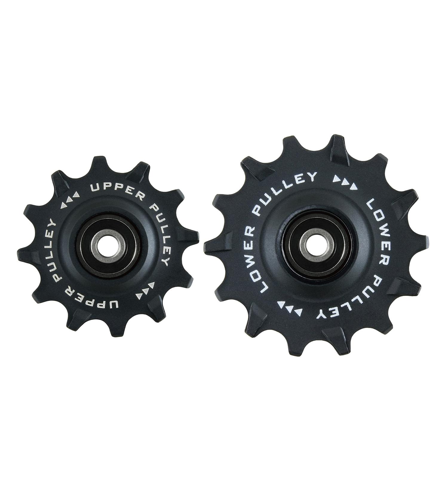 TRiPEAK 12T+14T Shimano Oversized Ceramic/Steel Jockey Wheel Set - 11Speed Dura Ace/Ultegra Rear Derailleur - Black - Buy Online on SooperMarket.com
