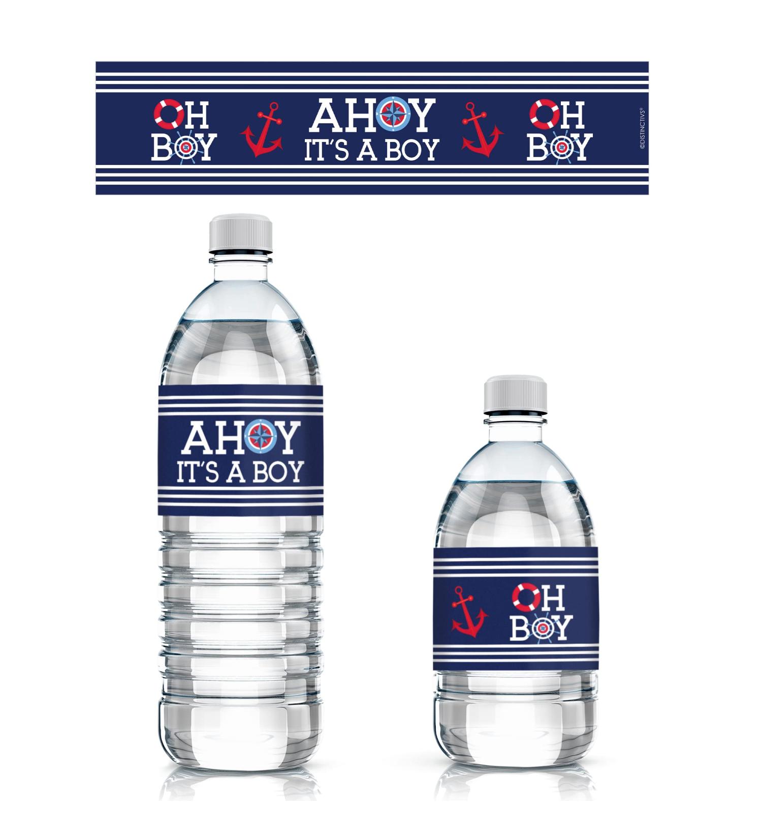 Ahoy It's a Boy Baby Shower Water Bottle Labels - Set of 24 Stickers - Buy Online on SooperMarket.com