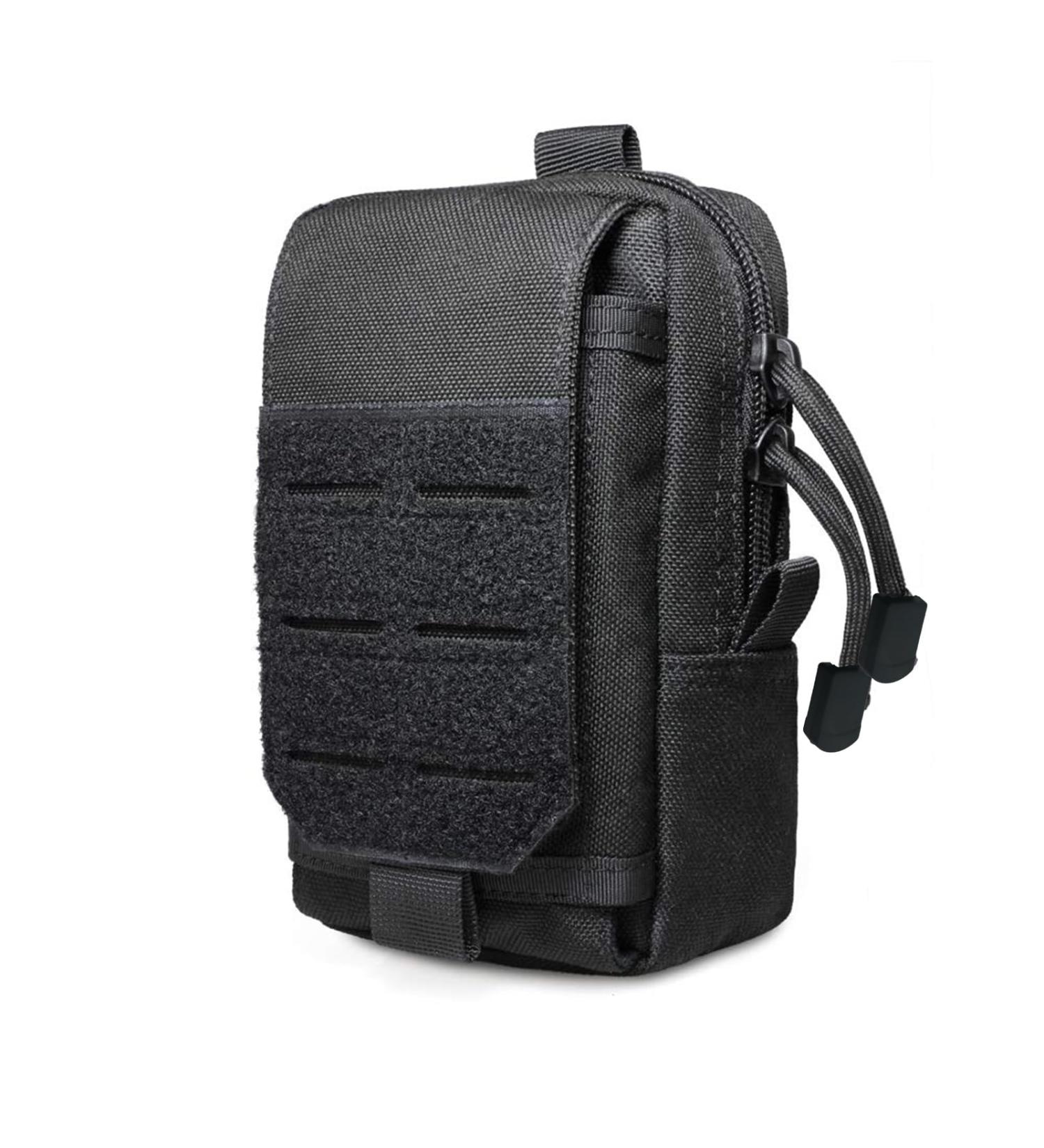 Buy Tactical EDC Bag | Multifunctional Gadget Organizer & Cell Phone Holder - Ideal for Camping Hiking & Cycling - Compact Black Belt Bag - Buy Online on SooperMarket.com