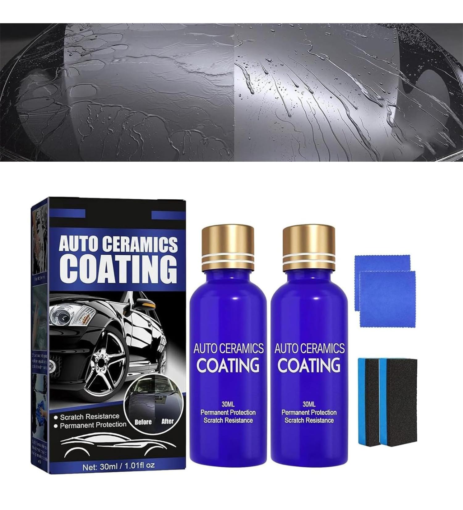 IFFANY 3 in 1 Car Paint Restorer Kit Car Nano Ceramic Crystal Coating Micro-Molecule Crystal Coating Restoration Care Agent Waterproof Dustproof & Scratch Repair 2PCS - Buy Online on SooperMarket.com
