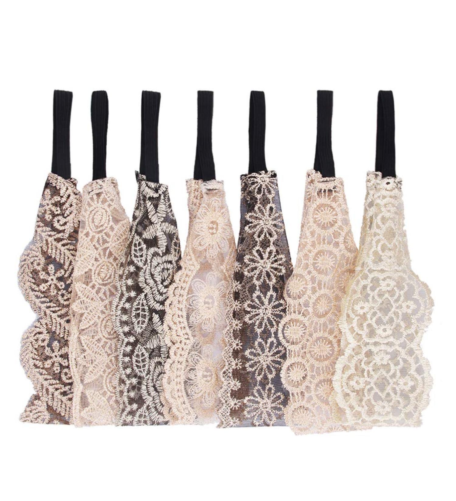 KALLORY 7pcs Lace Headbands Set - Elegant Wide Stretch Headwraps for Women and Girls - Hair Turban Accessories for Kids - Buy Online on SooperMarket.com