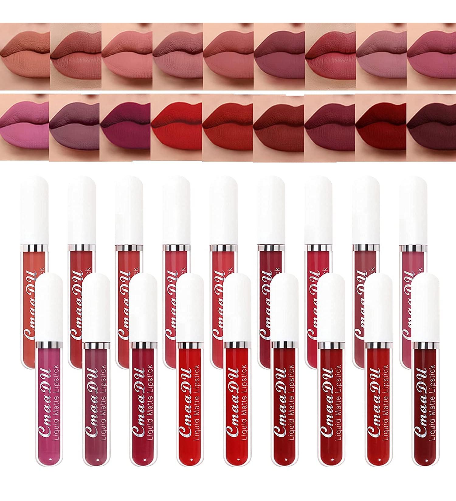 Gireatick 18 Matte Velvety Liquid Lipstick Set - Long Lasting & Waterproof Lip Stain - High Pigmented Lip Gloss Kit - Buy Online on SooperMarket.com