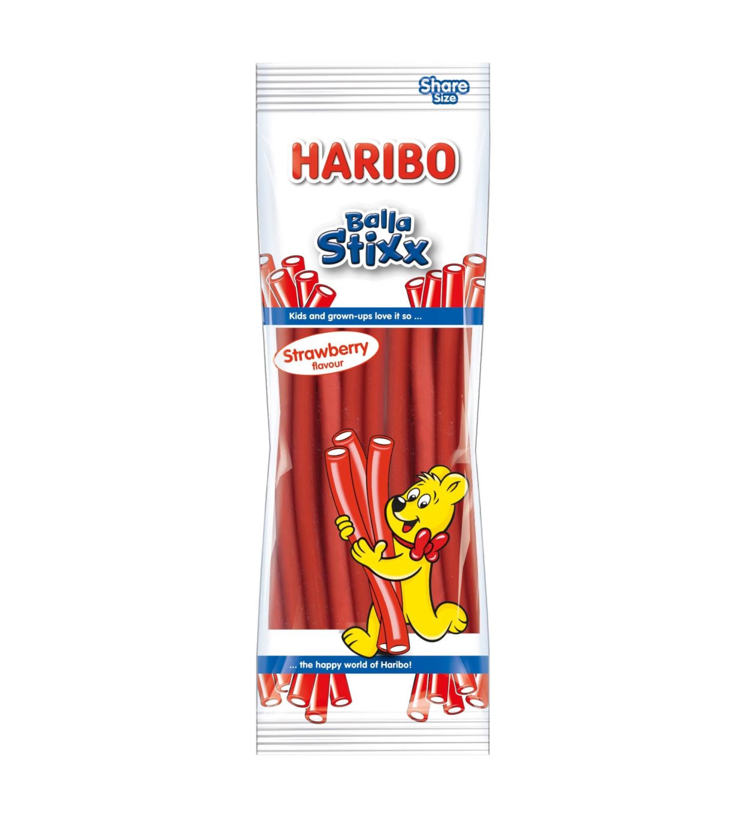 Balla Stixx Strawberry Gummy Chew Sweets Long Laces 140g - 1x Share Bag - Buy Online on SooperMarket.com