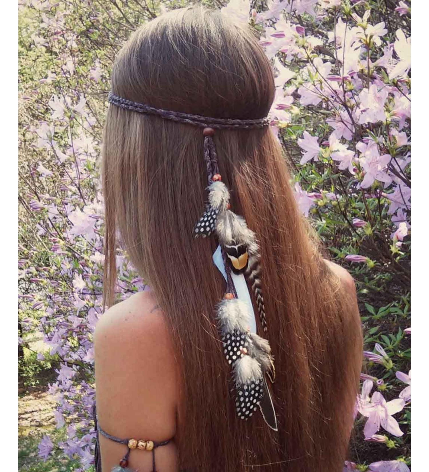Zoestar Boho Feather Headband - Vintage Bronze Hippie Headdress & Festival Hair Jewelry for Women & Girls - Buy Online on SooperMarket.com