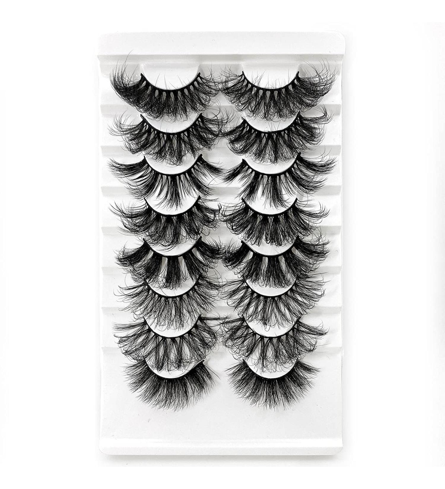 HBZGTLAD 8 Pairs 3D Mink False Eyelashes - Natural Long Makeup Lashes (Mix-81) - Buy Online on SooperMarket.com