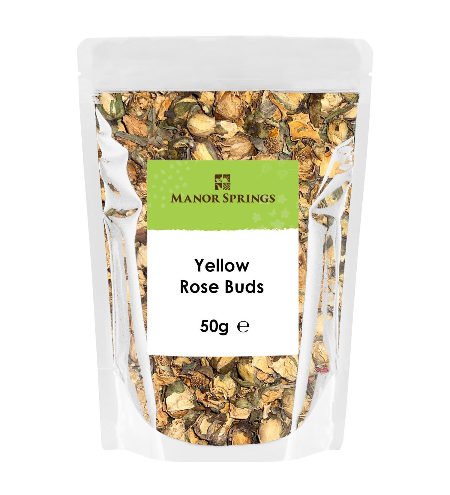 Dried Edible Yellow Rose Buds 50g by Manor Springs