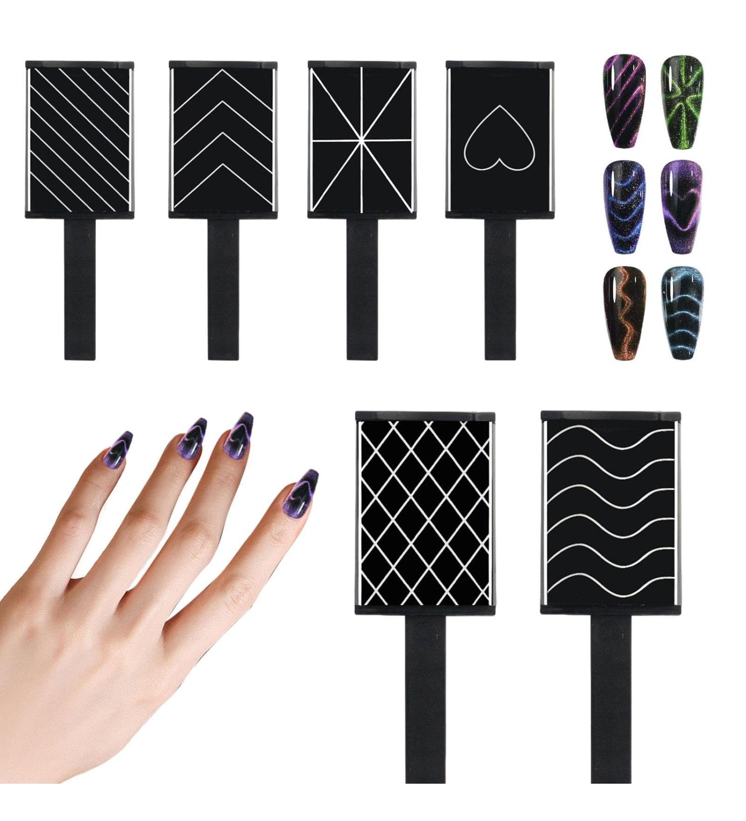 Nail Magnet Set - Manicure Nail Tool Set - Portable Nail Design Tools Accessories for Beginners Girls Manicurists - Buy Online on SooperMarket.com