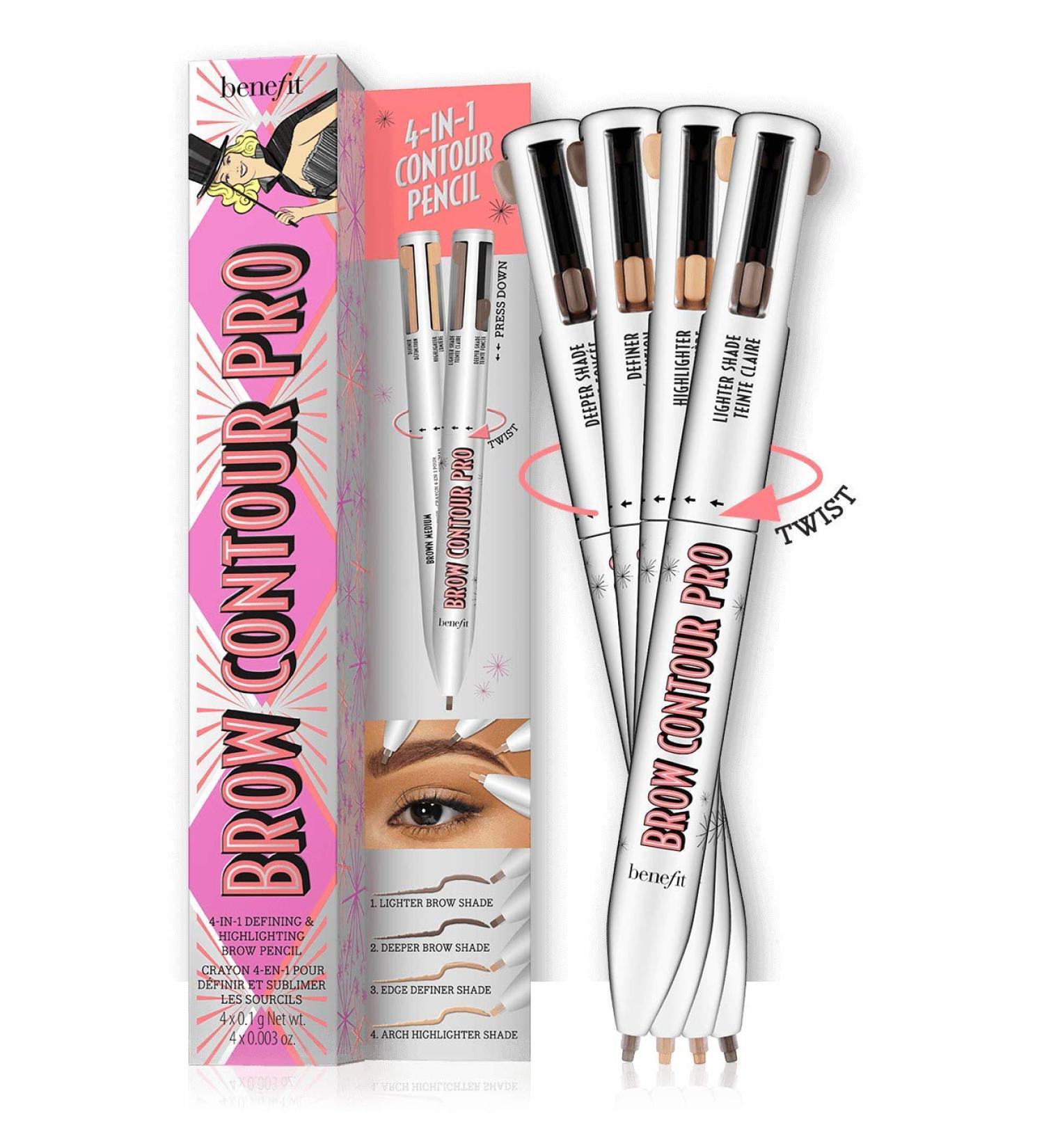 Benefit 4 In 1 Contour Pro Defining & Highlighting Brow Pencil - Brown-Black Deep (0.12 Fl Oz) | International Shipping Available - Buy Online on SooperMarket.com