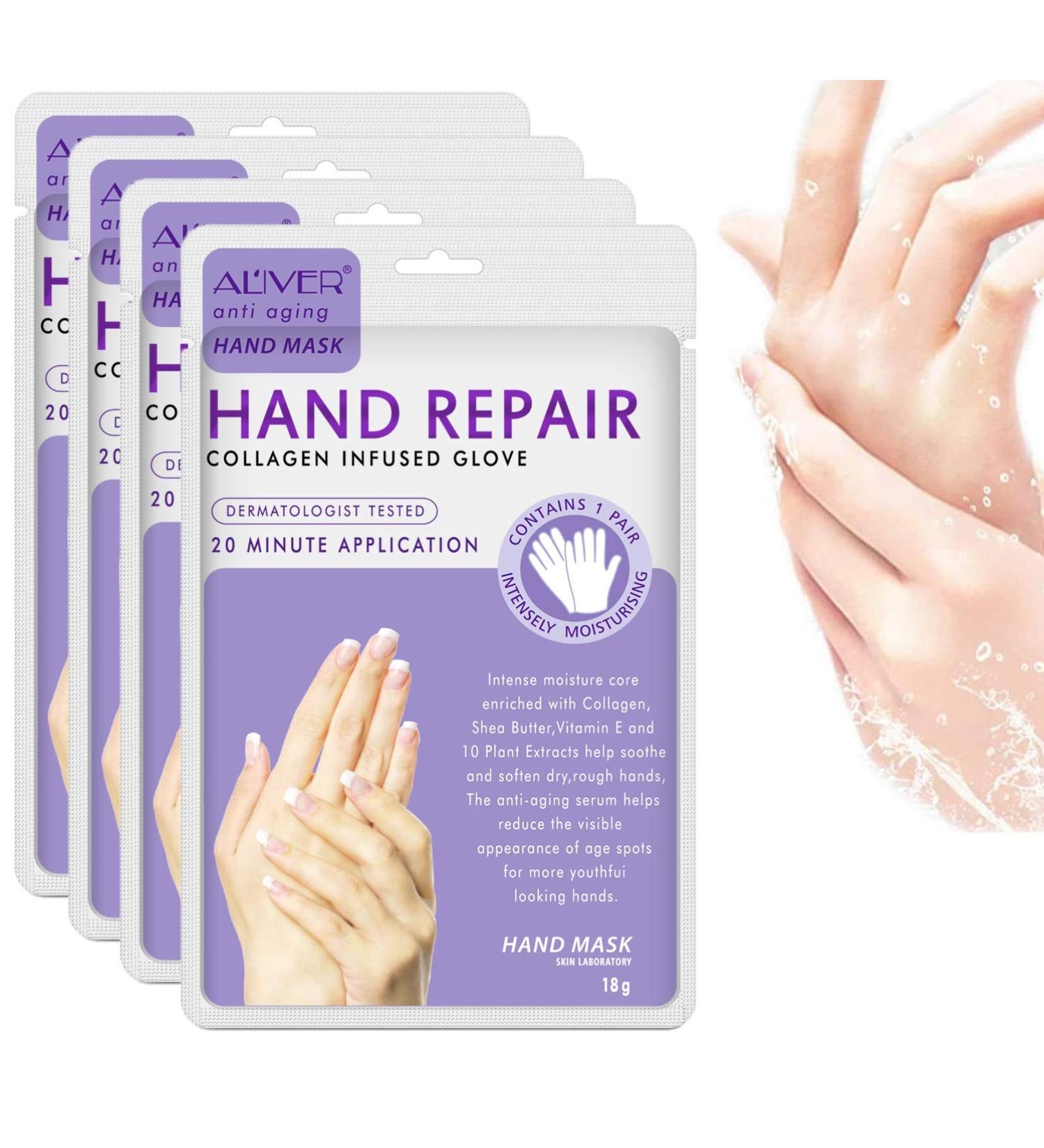 Hands Moisturizing Gloves - 4 Pairs | Repair Dry Cracked Skin & Spa Hand Mask | Deep Moisturizing Hand Cream Treatment - Buy Online on SooperMarket.com