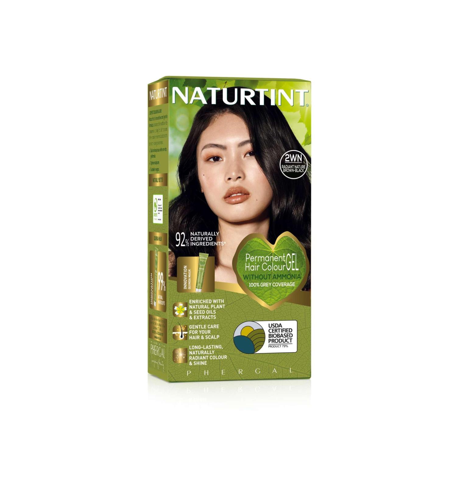 Naturtint Permanent Hair Colour Gel 2WN Radiant Nature Brown-Black Plant Enriched Ammonia Free Long Lasting Grey Coverage and Radiant Colour Nourishment and Protection - Buy Online on SooperMarket.com