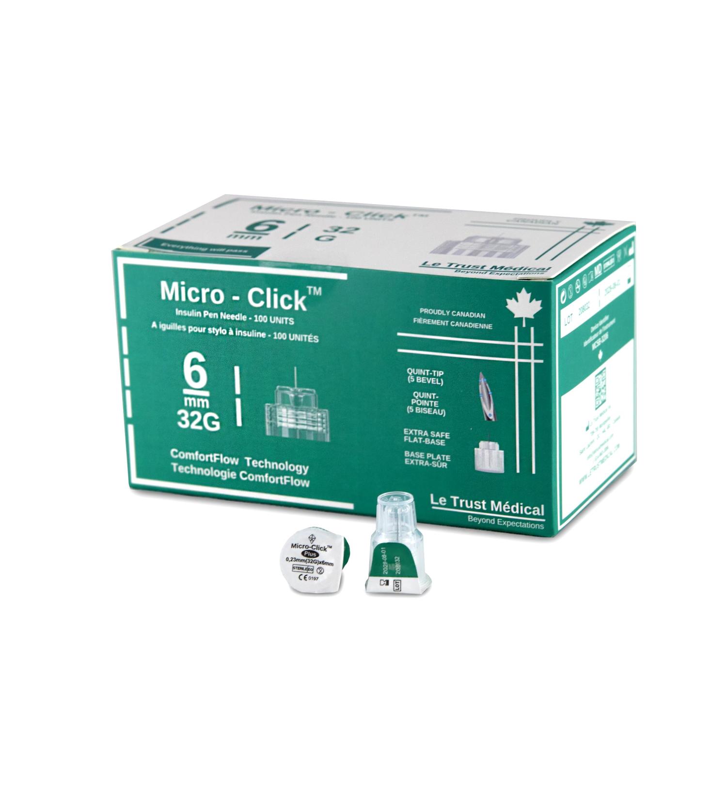 6mm 32G Micro-Click Diabetic Pen Needles 100 pen needles Insulin Pen Needles ozempic needles - Buy Online on SooperMarket.com
