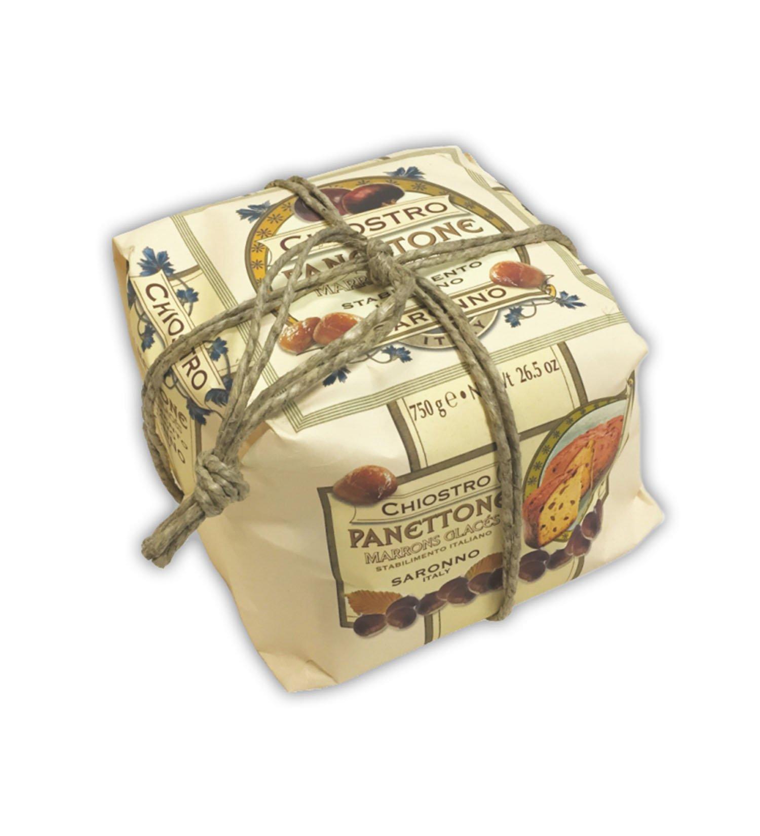 Chiostro Di Saronno Panettone Rustic Hand Wrapped (Marrons Glaces Chestnuts)