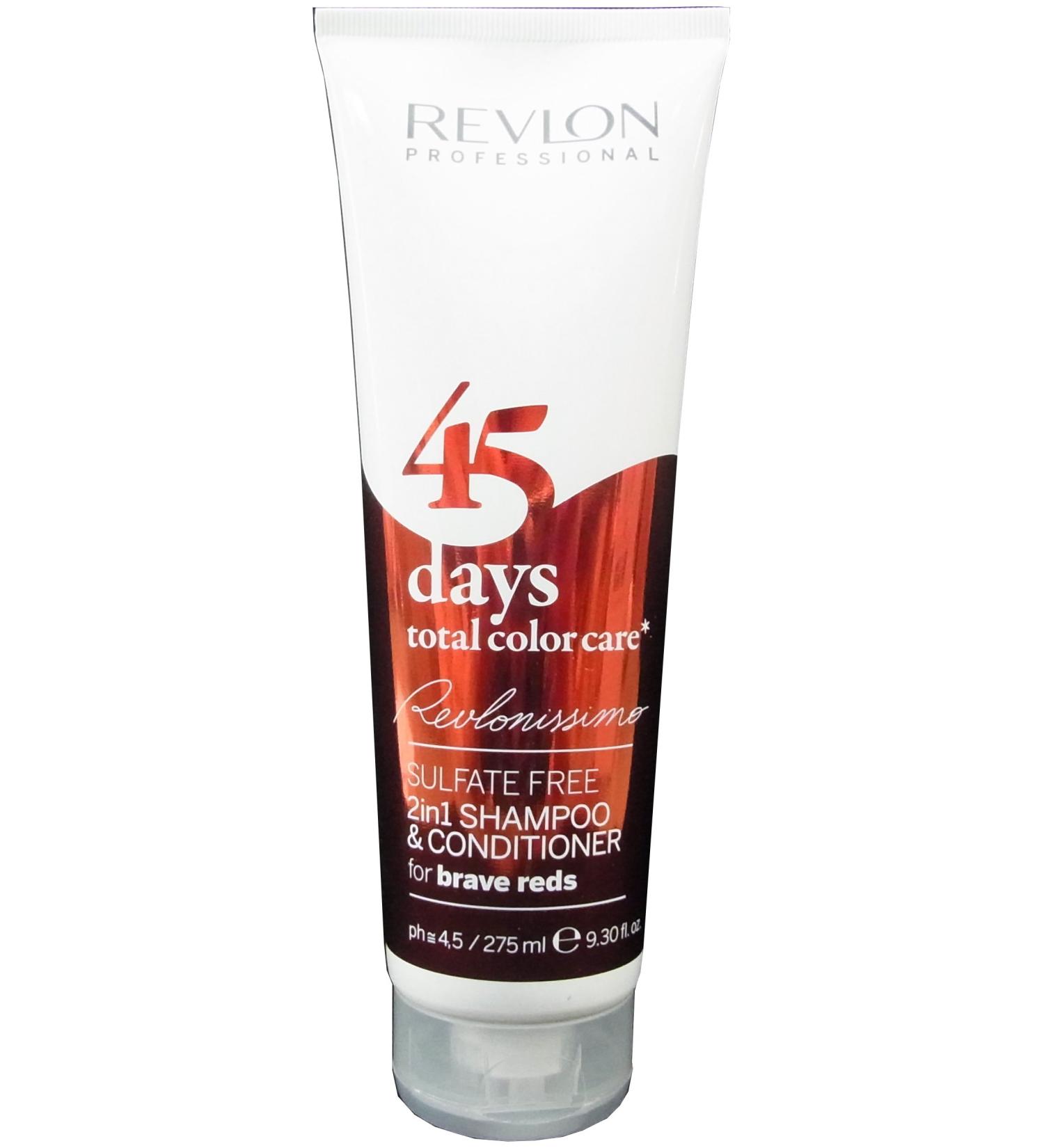 Revlon Revlonissimo 45 Days 2in1 Shampoo & Conditioner Brave Reds 275ml - Intense Color Protection - Buy Online on SooperMarket.com