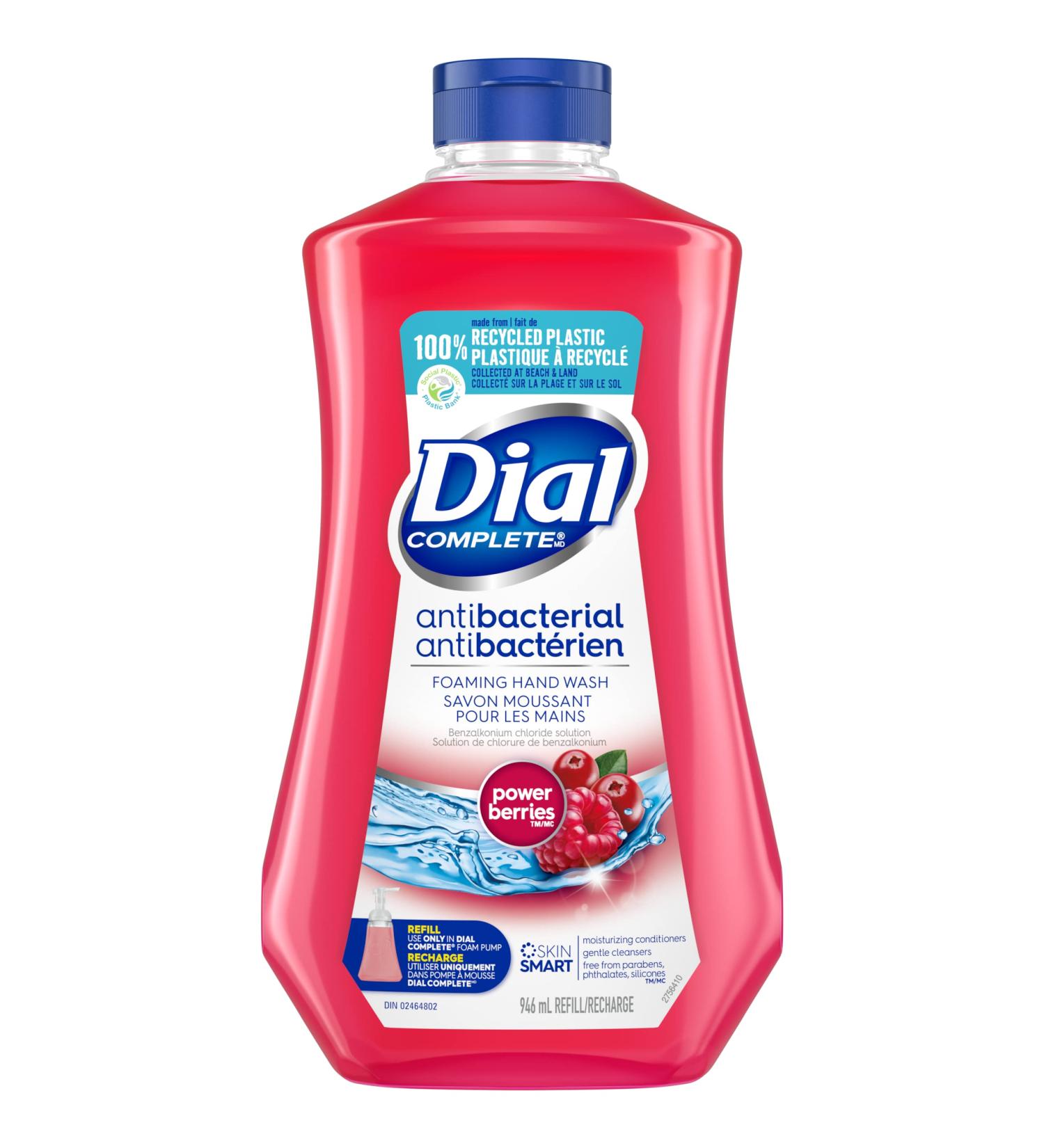 Dial Complete Antibacterial Foaming Hand Wash Refill Power Berries 946 ml Plastic Bank Power Berries 946 ml (Pack of 1) - Buy Online on SooperMarket.com