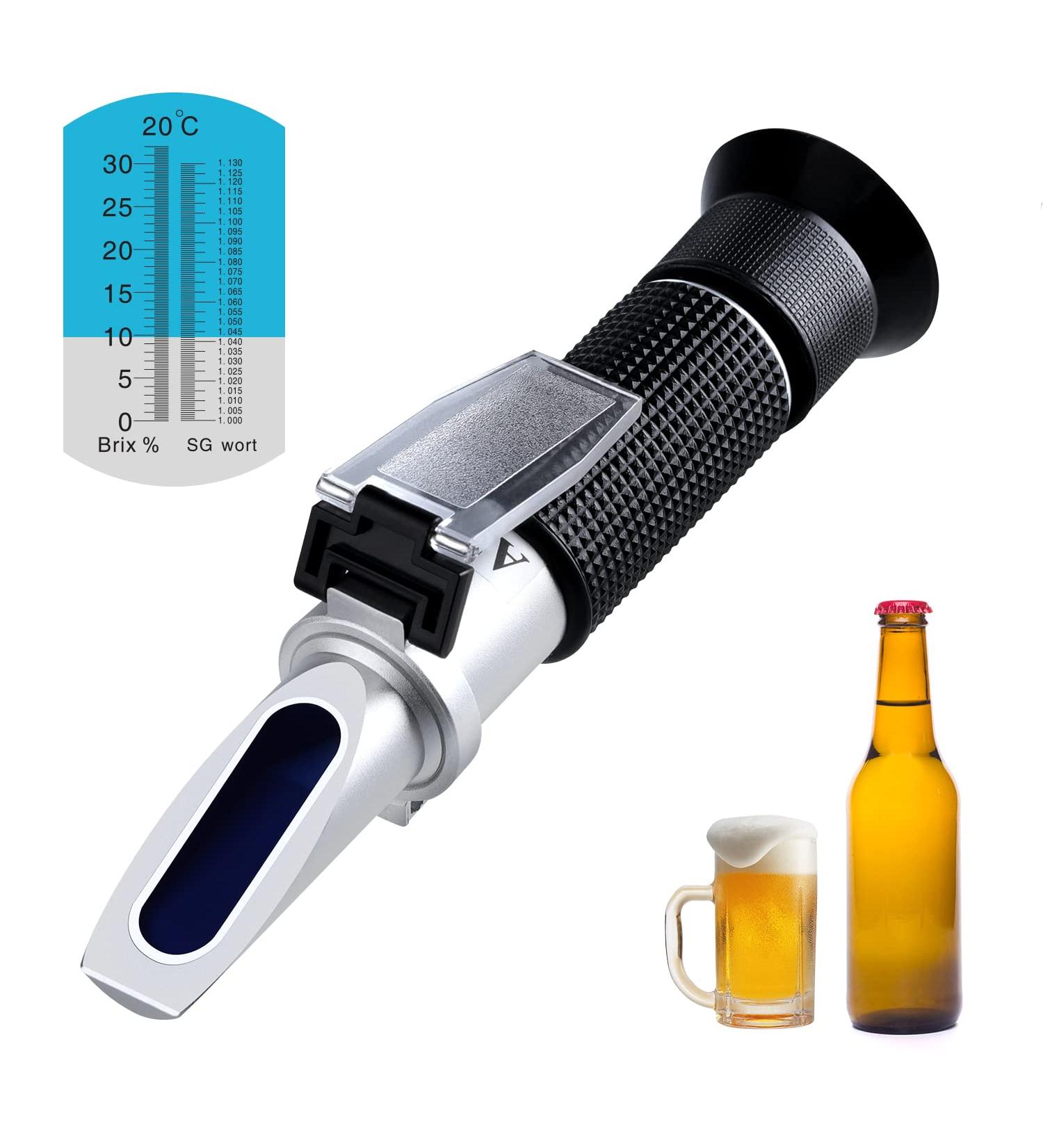 BRIX Refractometer for Brewing | Handheld Hydrometer with ATC | Perfect for Beer & Spices - Shop Internationally - Buy Online on SooperMarket.com