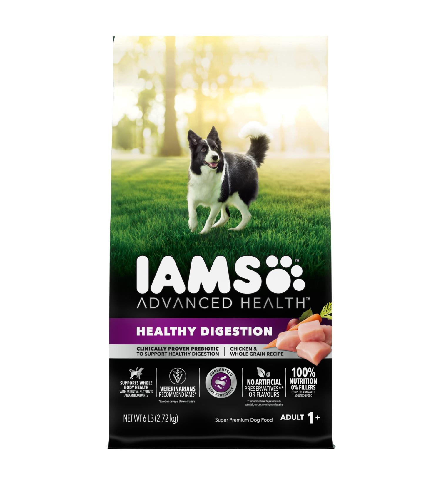 IAMS Advanced Health Dog Food Dry Healthy Digestion Adult Chicken & Whole Grain Recipe 2.72kg (6LB) Bag 2.72 kg (Pack of 1) Dog Food - Buy Online on SooperMarket.com