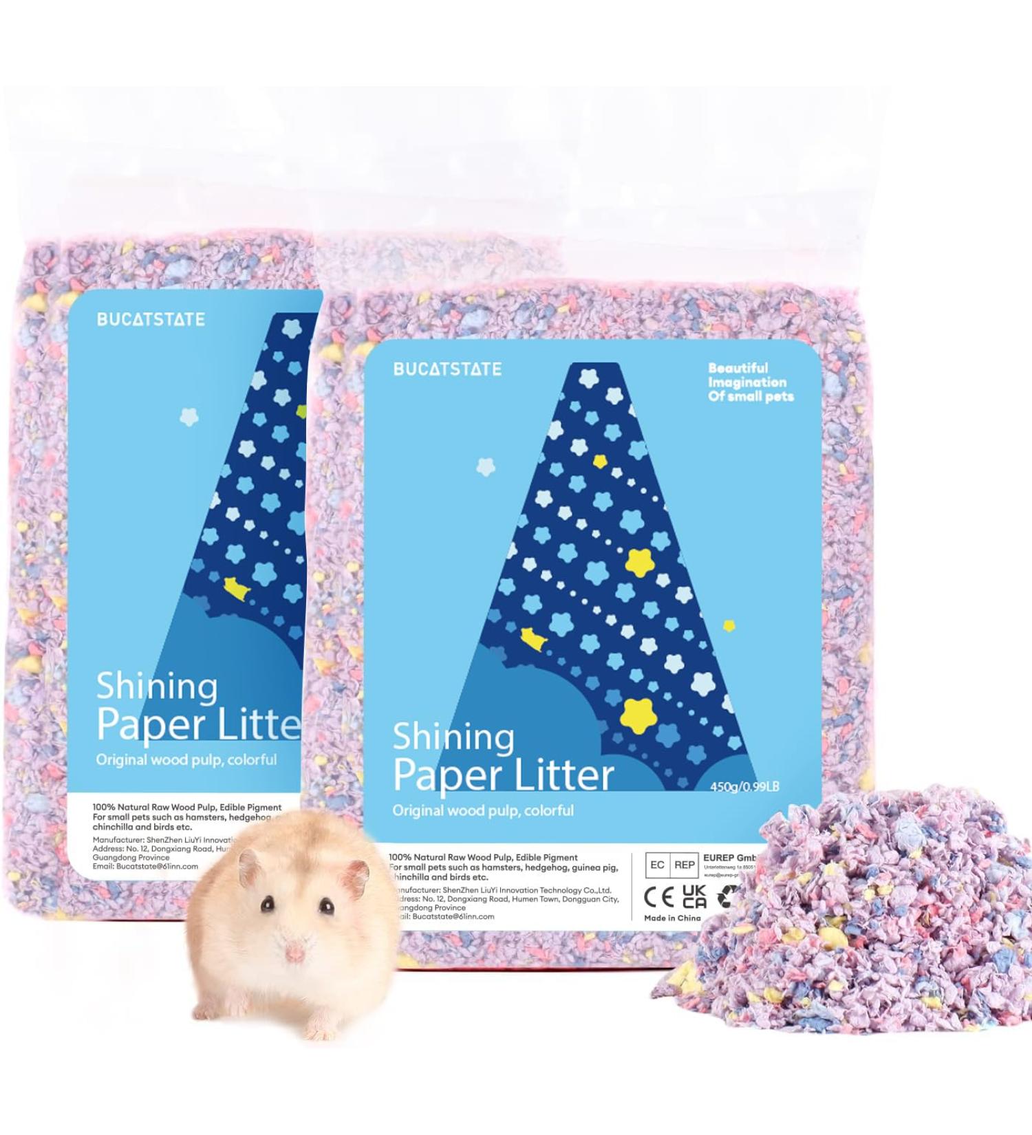 BUCATSTATE Hamster Paper Bedding 900g/2LBS - Dust-Free & Odor Control Litter for Small Pets & Birds - Buy Online on SooperMarket.com