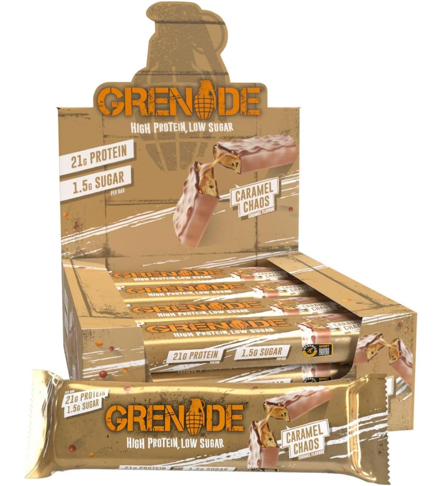 Grenade Carb Killa Protein Bar 12-Pack - Caramel Chaos Flavor | High Protein, Low Carb Snack - Buy Online on SooperMarket.com