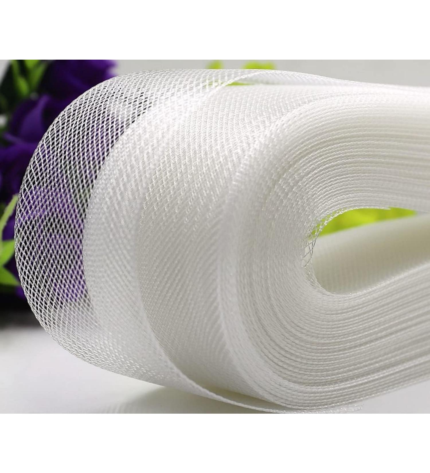 Abbaoww 15 Yards Stiff Horsehair Braid 4 Inch - White Polyester Boning for Wedding Dress Sewing - Buy Online on SooperMarket.com