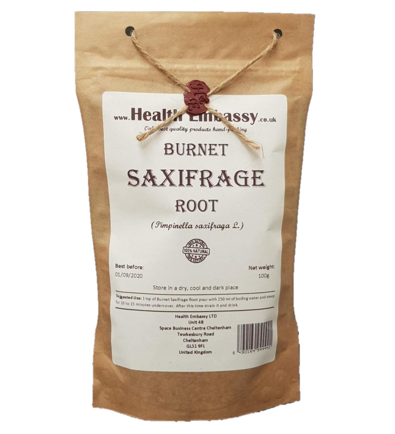 Health Embassy Burnet Saxifrage Root Tea | Pimpinella Saxifraga L | Petit Boucage Racine Tisane (50g) - Buy Online on SooperMarket.com