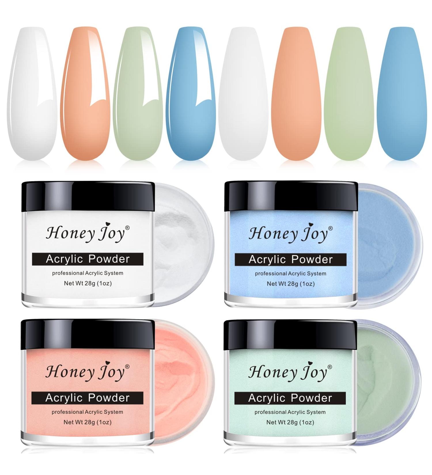 Acrylic Powder Set - 4 Colors for Nail Extension and 3D Carving - Professional Polymer Colored Acrylic Nail Powder (HJ-NAP024-54-32-33-75-28g) - Buy Online on SooperMarket.com