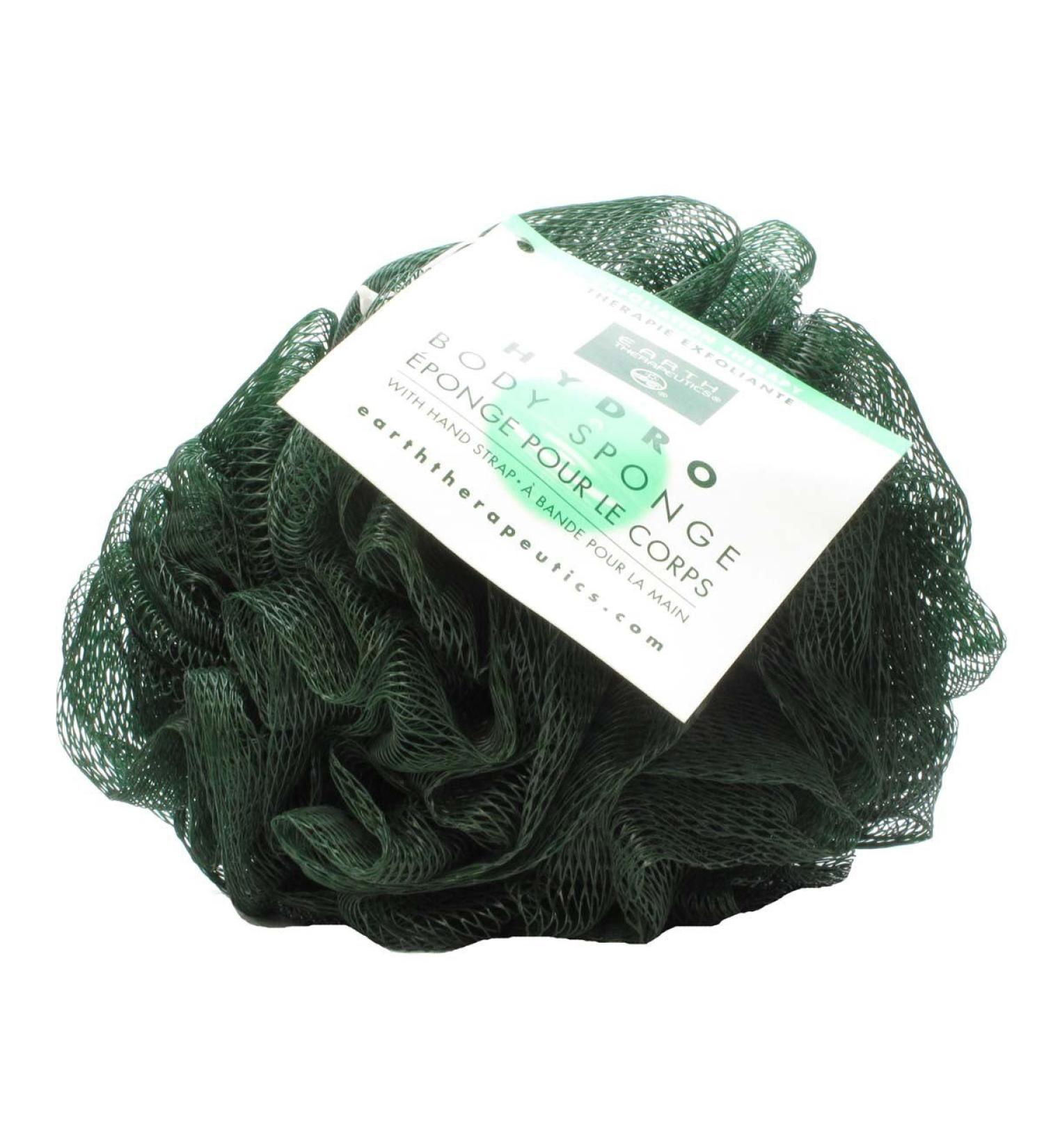 EARTH THERAPEUTICS Hydro Body Sponge w/Hand Strap-Dark Green 1 Unit