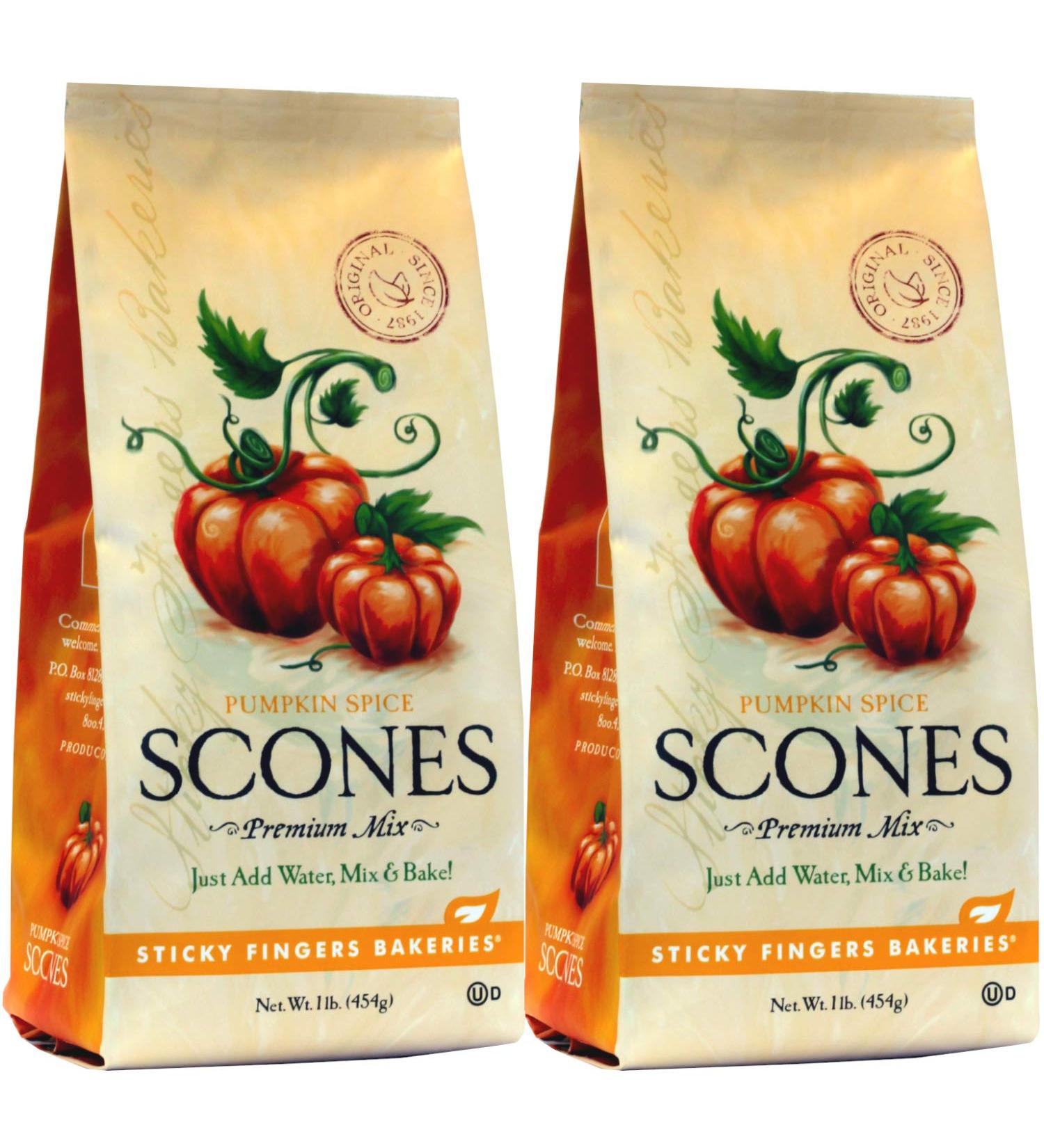 Sticky Fingers Bakeries Pumpkin Spice Scone Mix - Just Add Water, Mix & Bake - 2 Packs, 24 Scones - Buy Online on SooperMarket.com