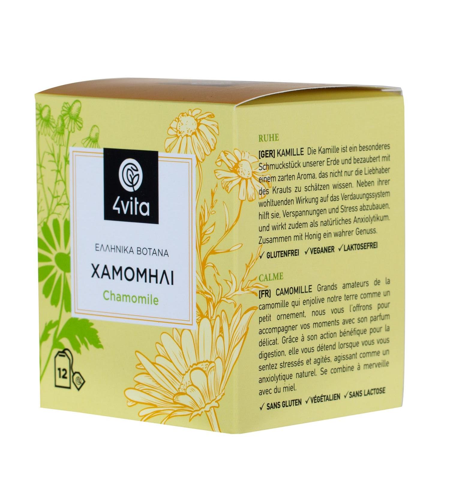 Greek Herbal Tea Chamomile By 4Vita (12 sachets) - Buy Online on SooperMarket.com