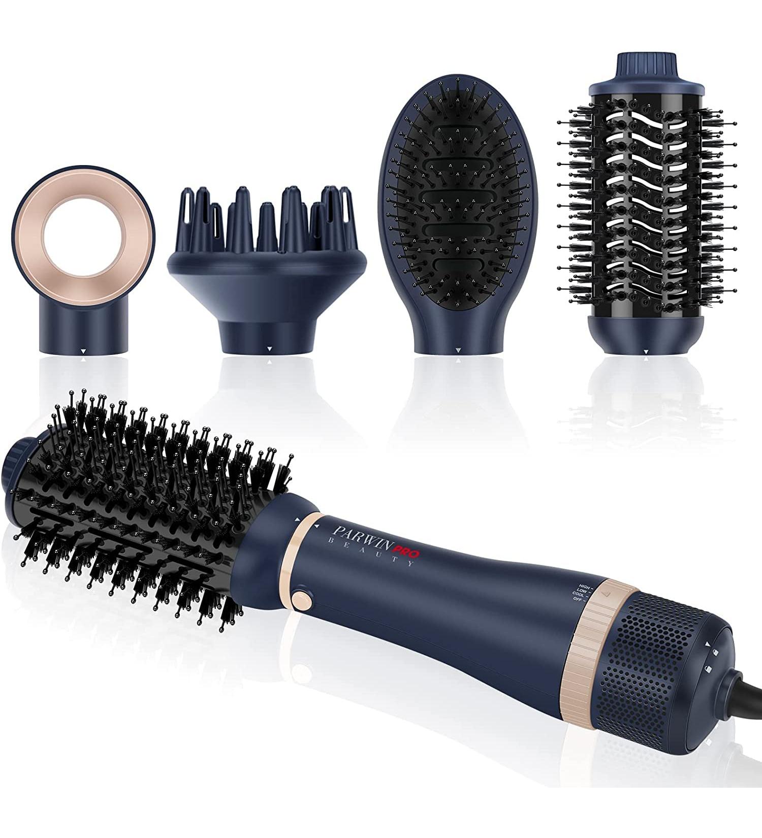 PARWIN PRO BEAUTY 4 in 1 Hairdryer Hot Air Brush Set - 1000 Watts Blue | Drying, Smoothing, Volume, Styling Ion Care - Buy Online on SooperMarket.com