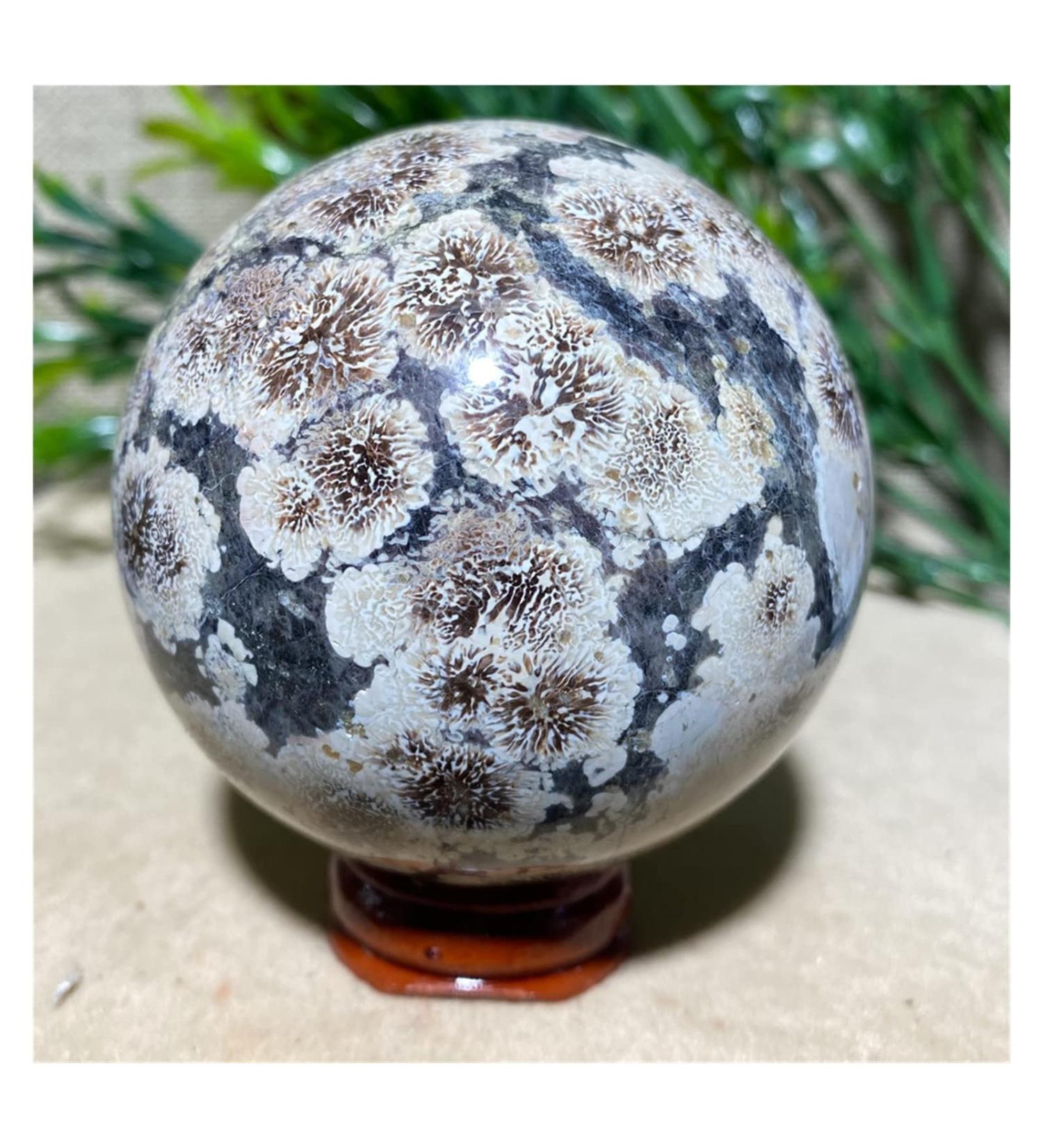 Green Flower Agate Stone Crystal Quartz Natural Sphere Wichcraft Minerals Handwork Ball House Decoration Home +Stand 1pc (Color : 250-260g) - Buy Online on SooperMarket.com