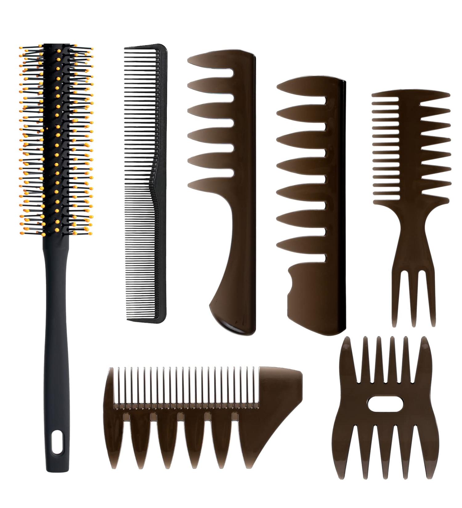 Professional Hair Styling Comb and Brush Set for Men - Ideal for Quiff, Pompadour, Dry & Wet Styling - All Hair Types & Styles - Buy Online on SooperMarket.com