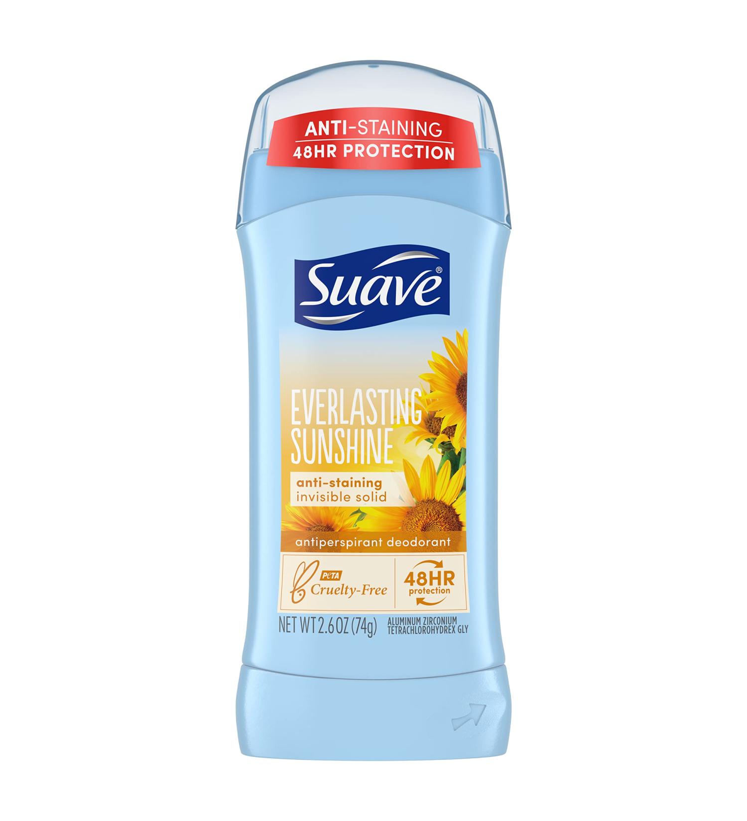 Suave Everlasting Sunshine Women's Deodorant Stick 2.6 oz | 48-Hour Odor & Wetness Protection - Buy Online on SooperMarket.com