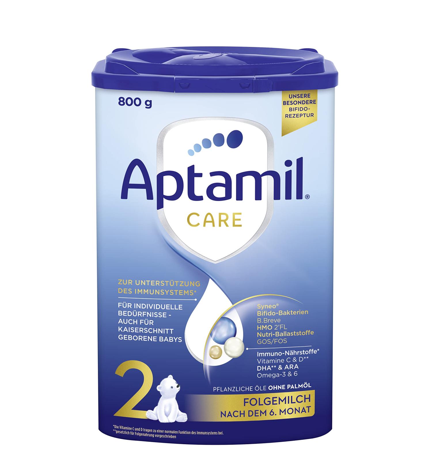 Aptamil Care 2 Follow-On Milk 800g | Omega 3 & 6 DHA & ARA | Palm Oil-Free Baby Food | International Shipping - Buy Online on SooperMarket.com