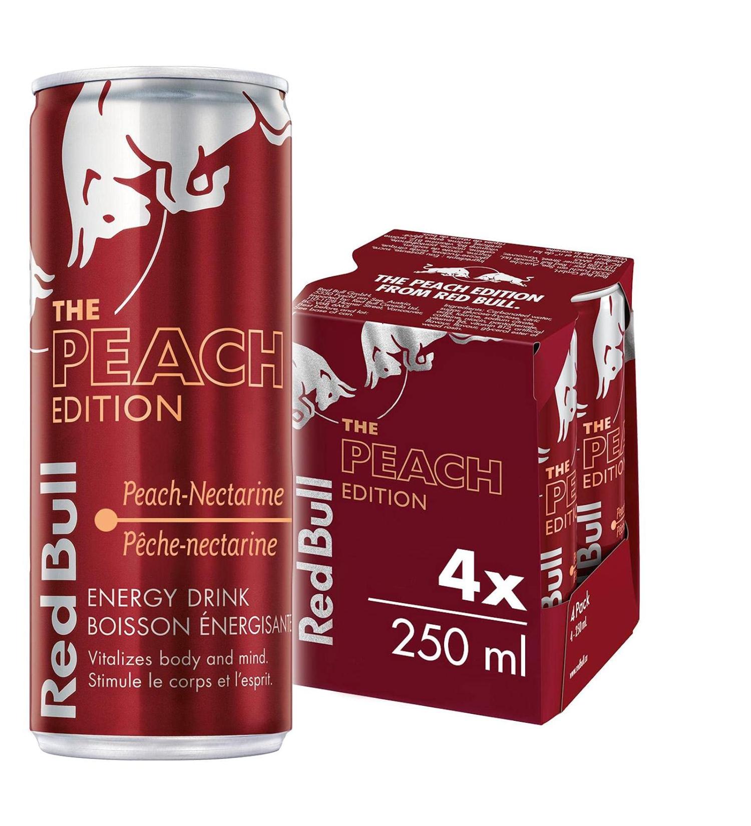 Red Bull Energy Drink Peach-Nectarine 250ml (4 Pack) - Buy Online on SooperMarket.com