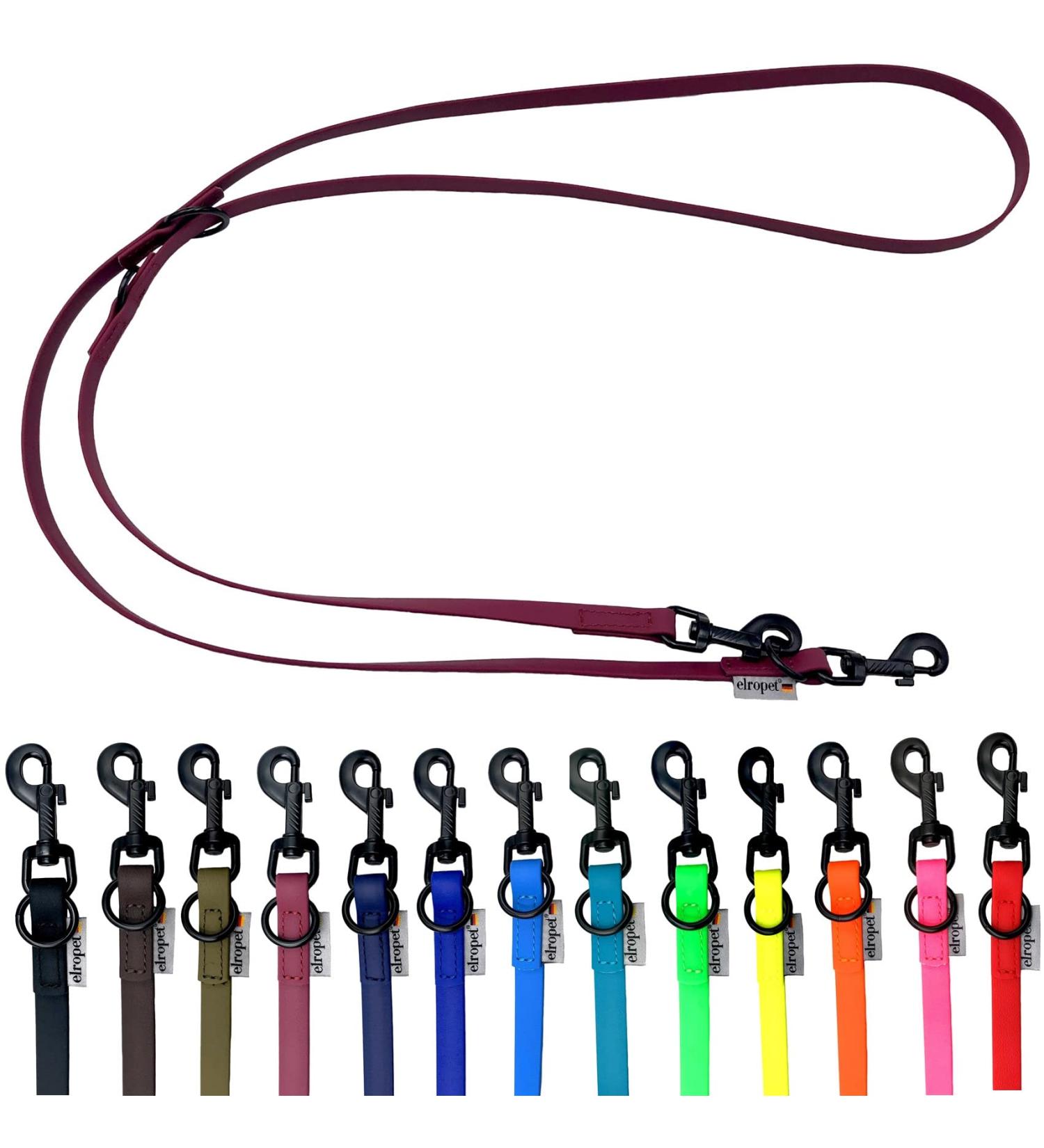 Biothane Dog Leash Black Hook Adjustable - Small & Large Dogs - 2m 2.40m 2.80m 3.50m 5m - Bordeaux 13mm | International Shipping - Buy Online on SooperMarket.com