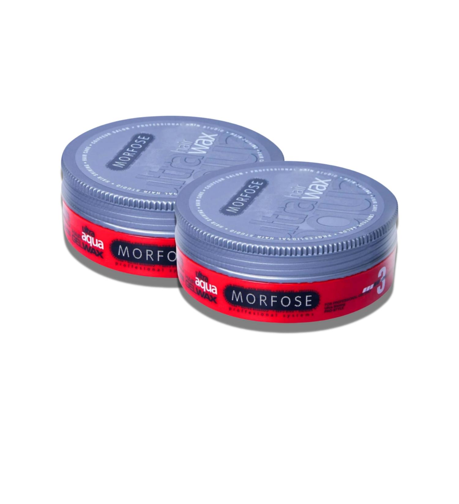 Morfose Hair Gel Wax 175ml (2-Pack) - Ultra Aqua Red | Strong Hold & Shine for All Hair Types - Buy Online on SooperMarket.com