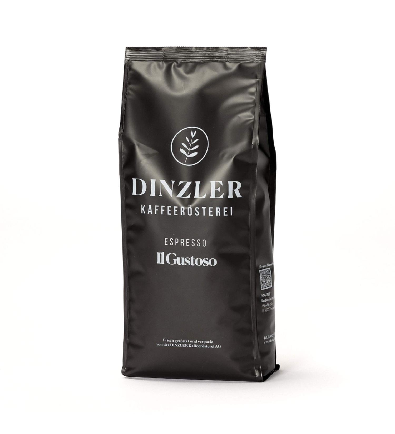 Dinzler Coffee Roastery - Espresso Il Gustoso - Espresso Caf Gourmet Coffee as whole bean (1kg whole bean)