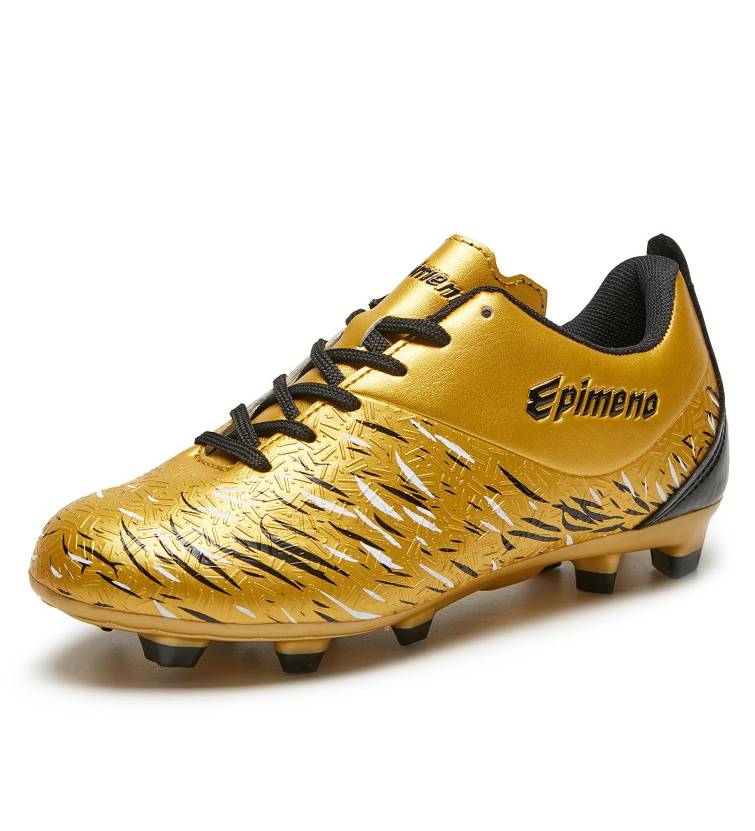 Buy Epimeno Soccer Shoes for Young Girls | Outdoor Firm Ground Cleats | Gold Metallic | Perfect for Children & Adolescents | EU Size 30 - Buy Online on SooperMarket.com