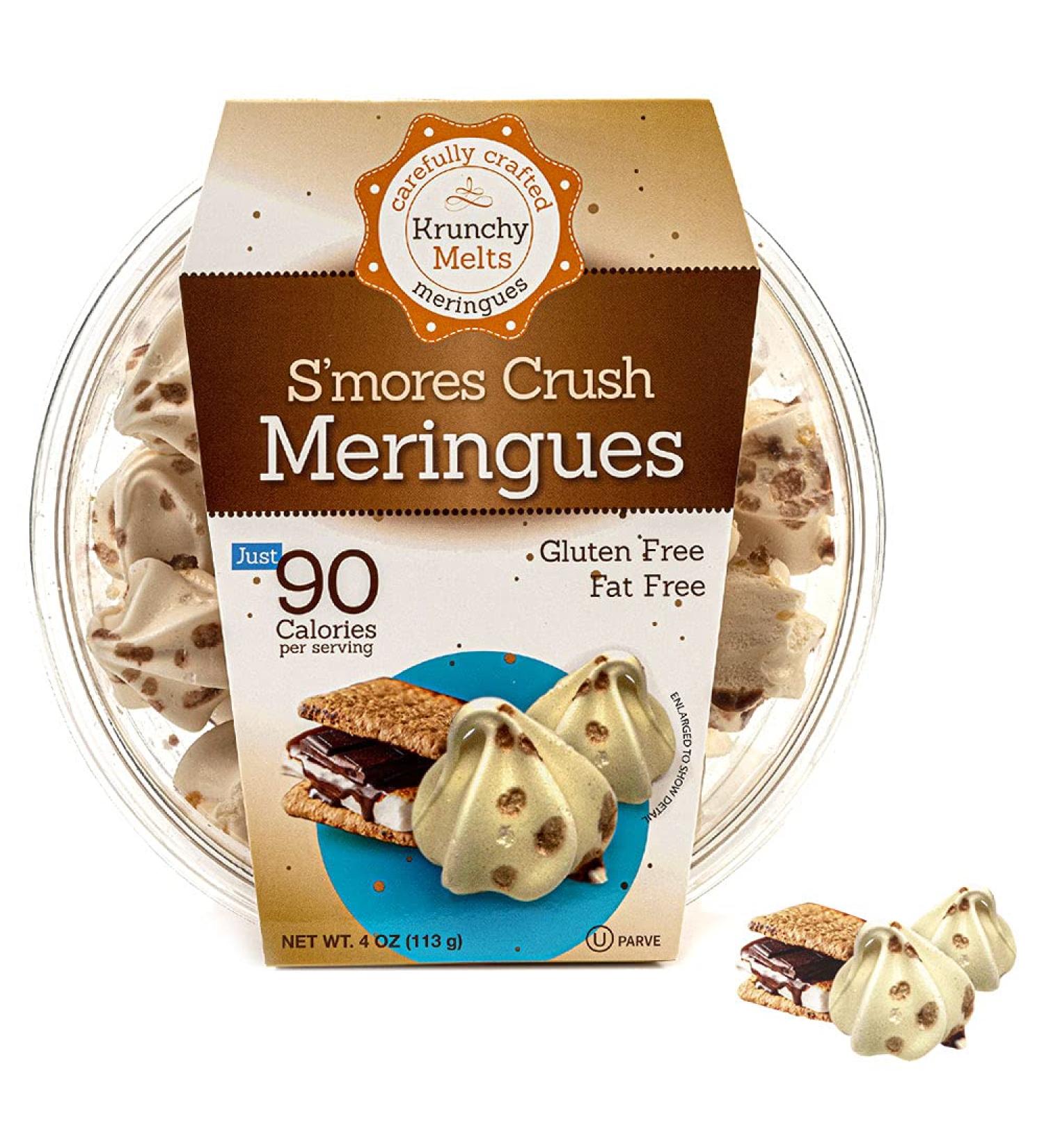Krunchy Melts Original S'mores Meringue Cookies 4 Oz - Fat Free, Gluten Free, Nut Free - 90 Calories - Low Calorie Snack & Sweet Treats - Buy Online on SooperMarket.com