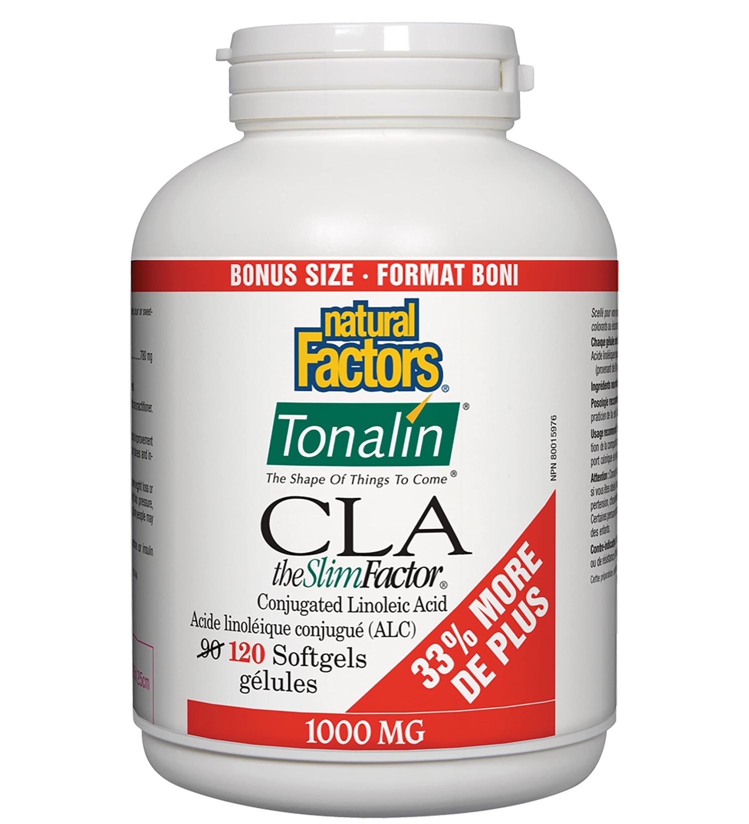 Natural Factors - CLA Tonalin 1000 mg BONUS SIZE 120 softgels - Buy Online on SooperMarket.com